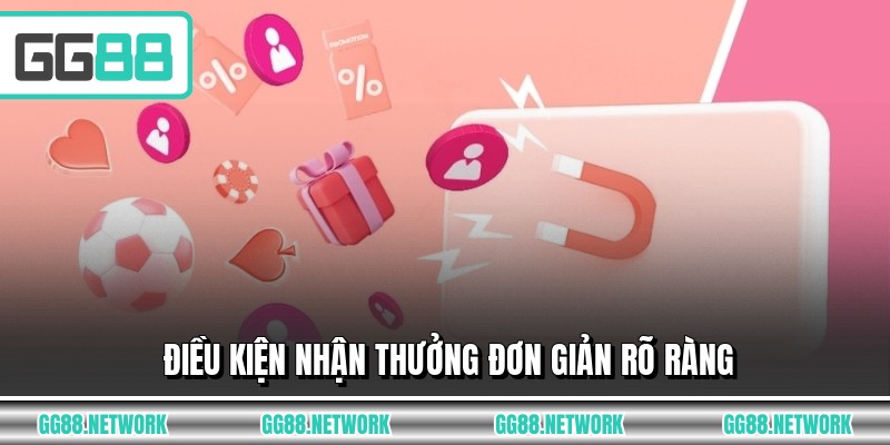 Điều kiện nhận thưởng đơn giản rõ ràng