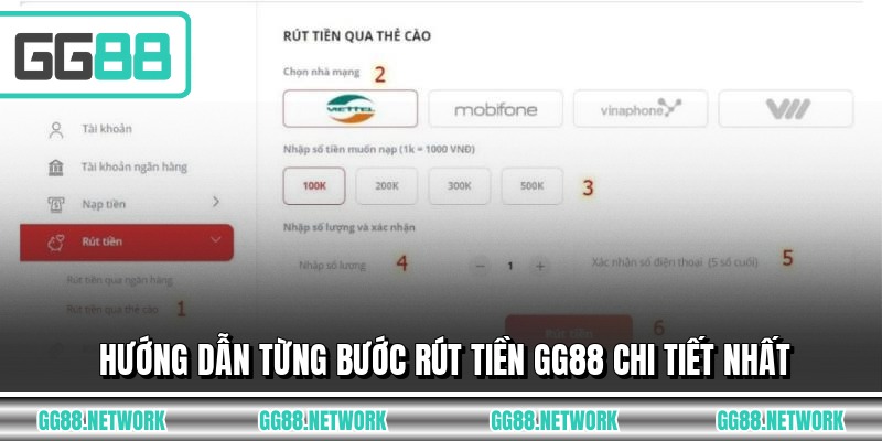 Hướng dẫn từng bước rút tiền GG88 chi tiết nhất